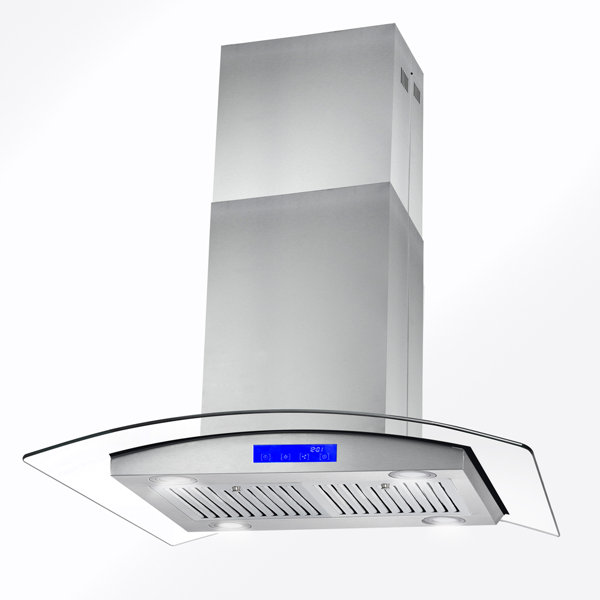 Cosmo 30" 668ICS Series 380 CFM Ducted Island Range Hood in Stainless